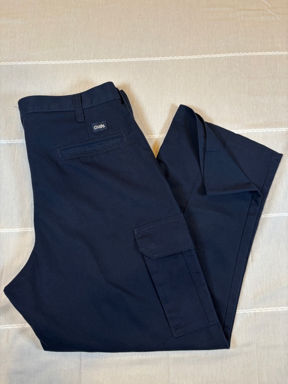 Cintas ComfortFLEX Navy Blue Cargo Work Pants - Size 34